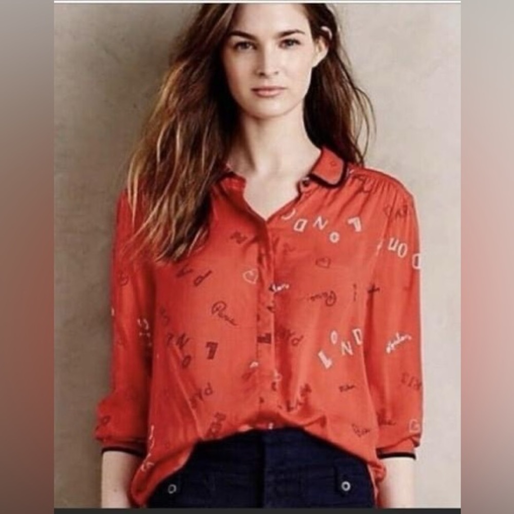 Maeve top from Anthropologie size 8 (M) Paris Hearts